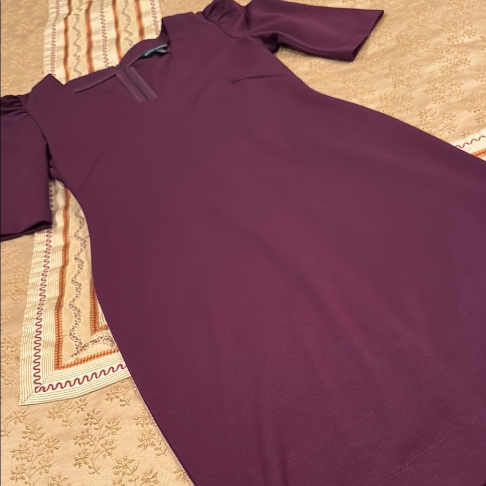 Banana Republic Plum A-Line Short Sleeve Sheath Dress